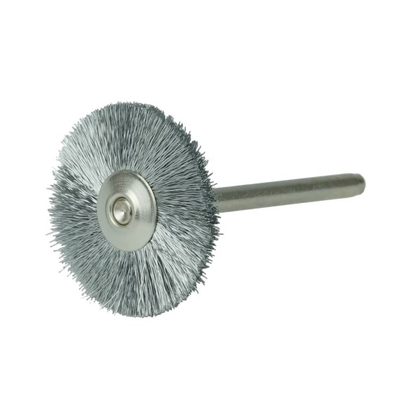 Weiler 1" Miniature Wire Wheel, .005" Steel Fill, 1/8" Stem 26015 - main